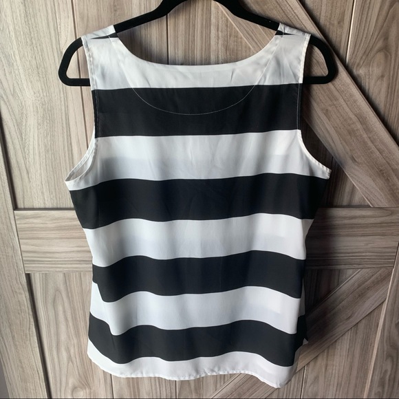 Loft Business Casual Tank Top - Black & White Stripes - Picture 4 of 6